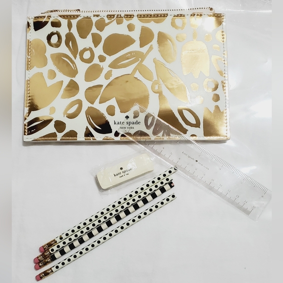 Kate Spade Golden Floral Pencil Pouch - Picture 2 of 7